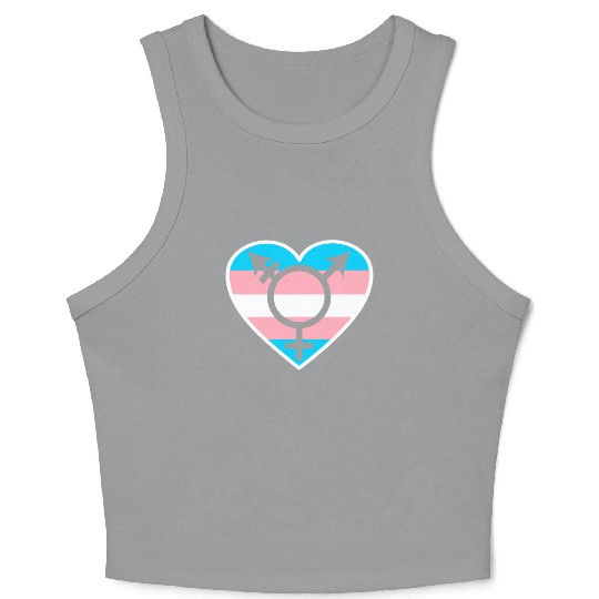 Trans Rainbow Pride LGBTQ Transgender Rights Crop Tank Top