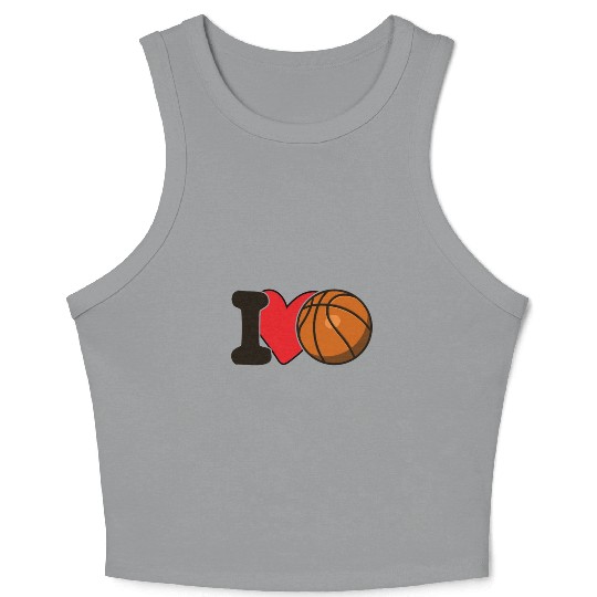 I Love Basketball For Basketball Lover Crop Tank Top