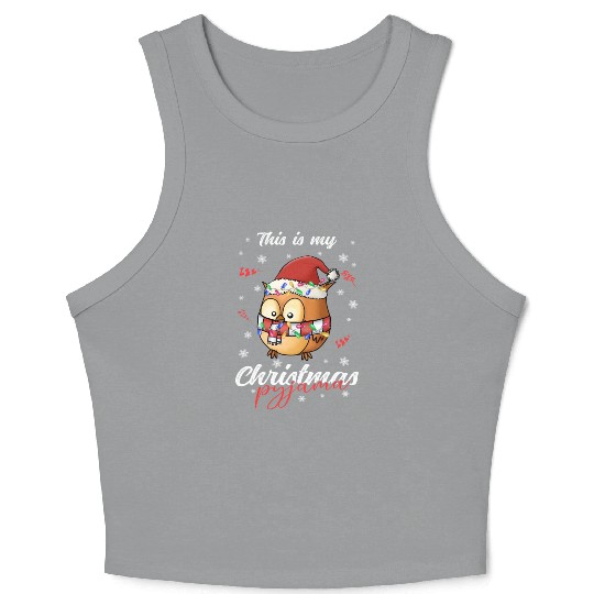 Winter Christmas Pyjama Owl Crop Tank Top