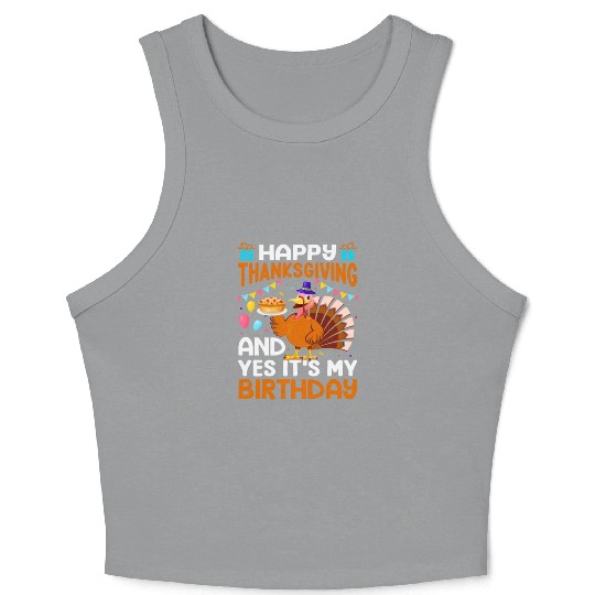Turkey Dinner - Cute Turkey Day Thanksgiving Tees Crop Tank Top