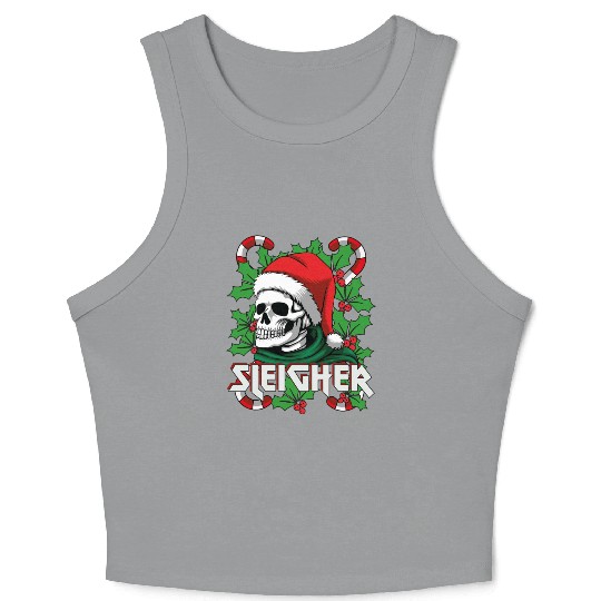 Sleigher Heavy Metal Santa Crop Tank Top