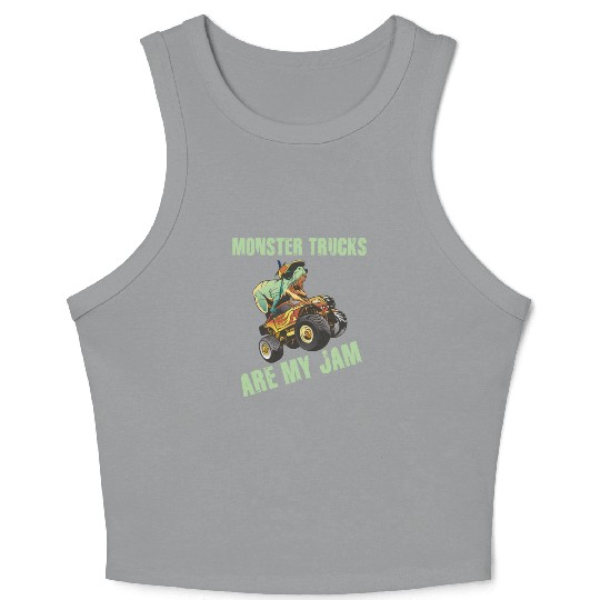 Monster Trucks Are My Jam Vintage Retro Crop Tank Top