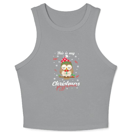 Winter Christmas Pyjama Owl Crop Tank Top