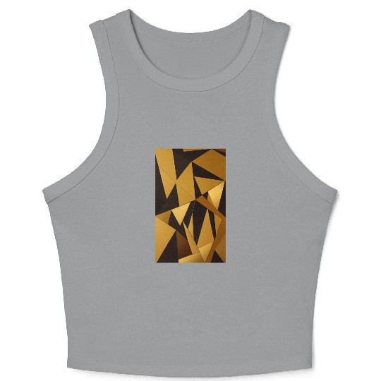Black and Gold Minimalist Crop Tank Top