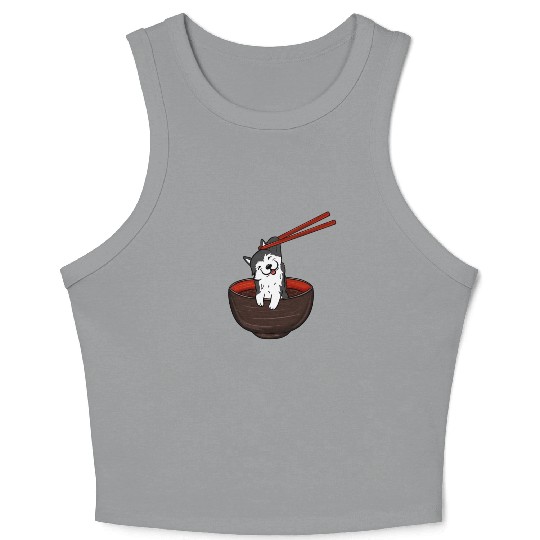 Husky Dipping Noodles Crop Tank Top