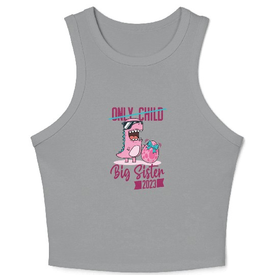 Only Child Big sister 2023 pregnancy baby girls Crop Tank Top