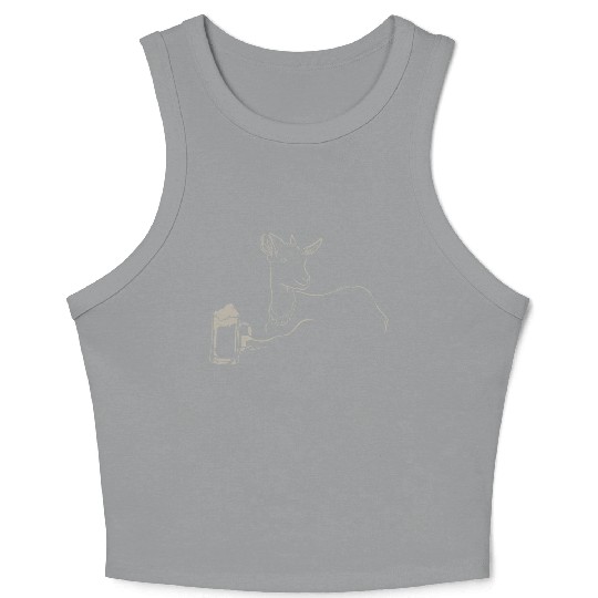Goat Beer Drinking Men Beer Lover Crop Tank Top
