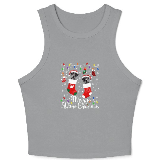 Great Dane Christmas Party Great Dane Xmas Gifts Crop Tank Top