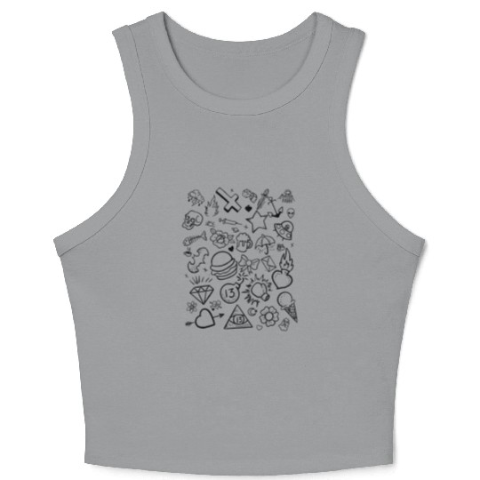 Patchwork Tattoos Crop Tank Top