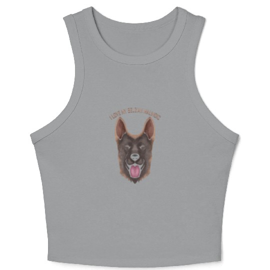 Dog Lover - I Love My Belgian Malinois Crop Tank Top