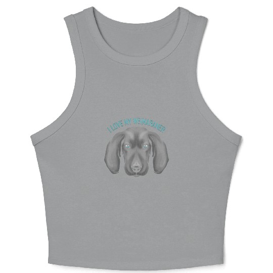 Dog Lover - I Love My Weimaraner Crop Tank Top
