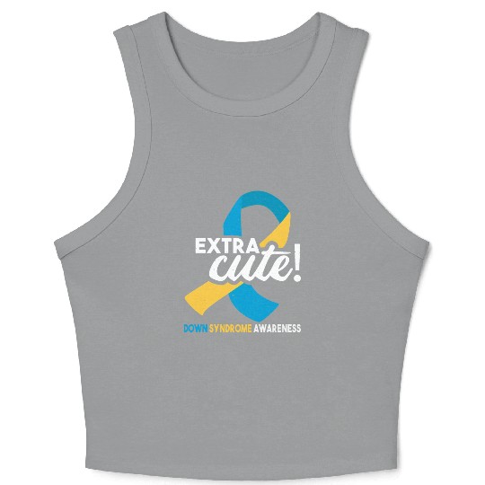 October Wear Blue Yellow Down Syndrome Awareness Crop Tank Top