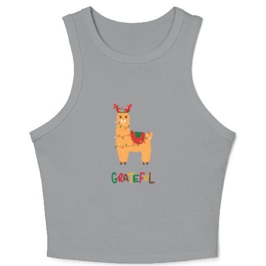 Fa La La La LLama - Grateful ! Crop Tank Top