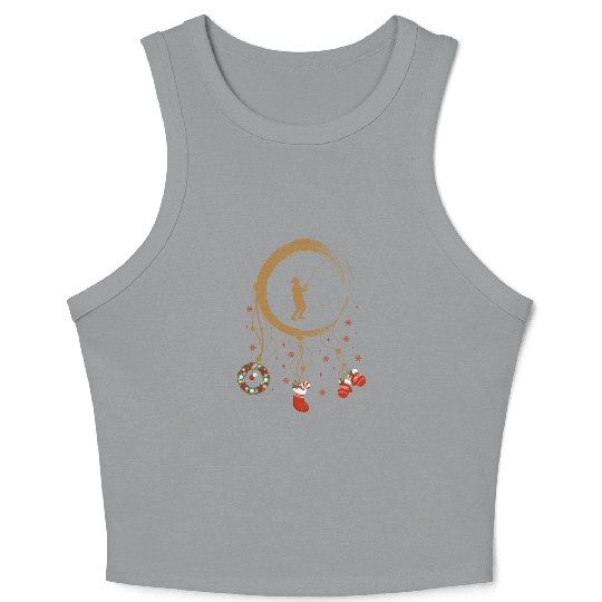 Winter dreamcatcher Christmas Fishing Crop Tank Top