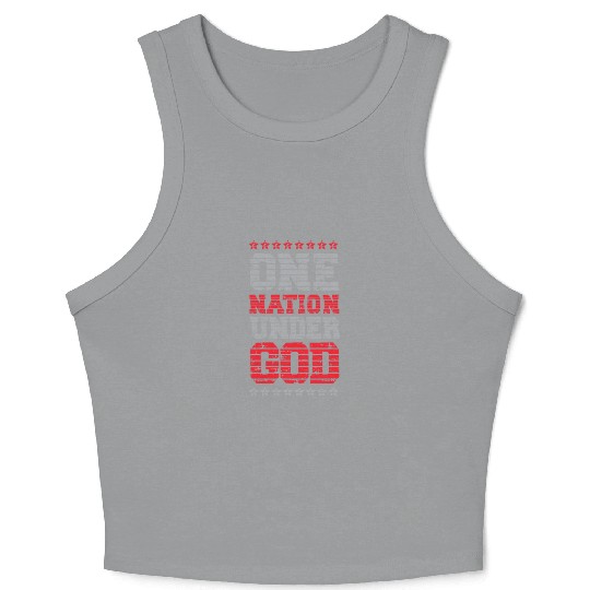 One Nation Under God USA American US America Crop Tank Top