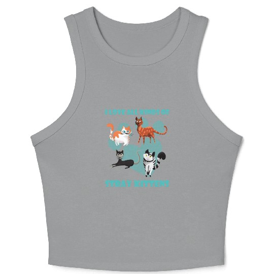 I love all kinds of stray cats stray kitten rescue Crop Tank Top
