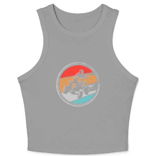 Quad Biker Vintage Graphic 4 wheeler ATV Crop Tank Top