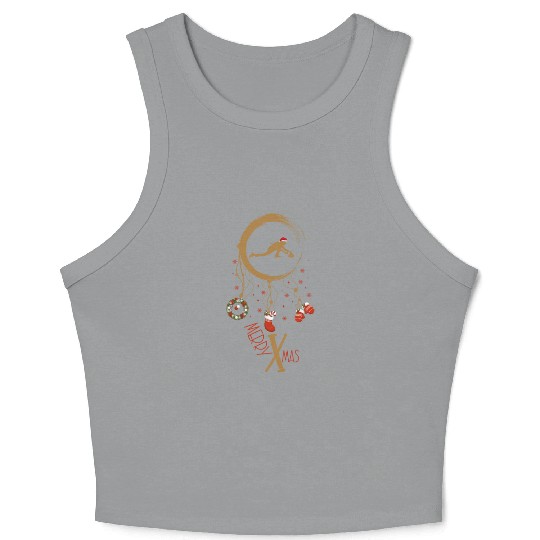 Winter dreamcatcher Christmas Curling Crop Tank Top