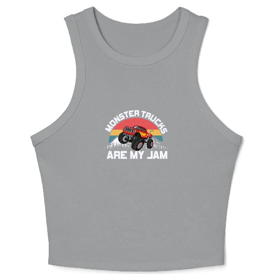 Monster Trucks Are My Jam Vintage Retro Crop Tank Top