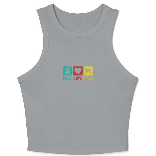 Peace Love Chessie Dog Chesapeake Breed Crop Tank Top