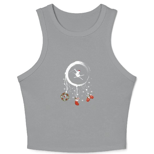 Winter dreamcatcher Christmas Skiing Crop Tank Top