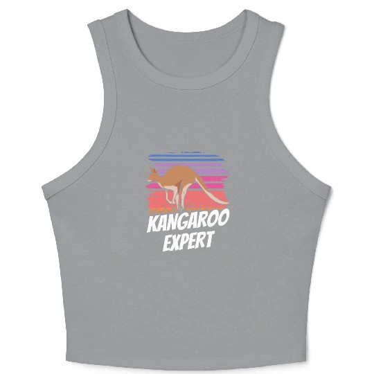 Kangaroo Expert Australia Lover Kangaroos Animal Crop Tank Top