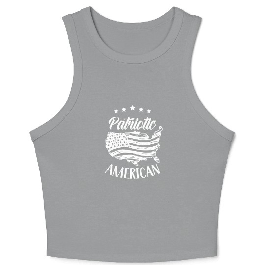 Patriotic American US Patriot USA Crop Tank Top