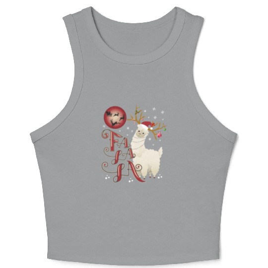 Fa la la llama xmas christmas Crop Tank Top