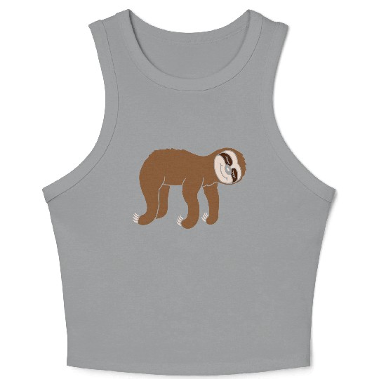 Design hanging lying sloth Crop Tank Top