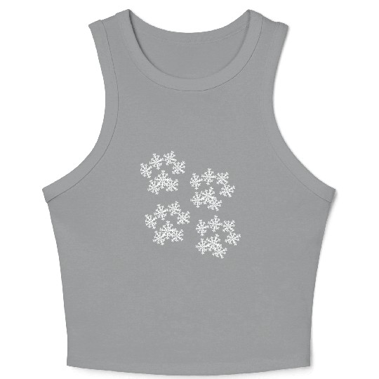 Snowflake Paw Prints Crop Tank Top