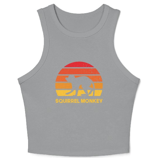 squirrel monkey sunrise sundown design Crop Tank Top