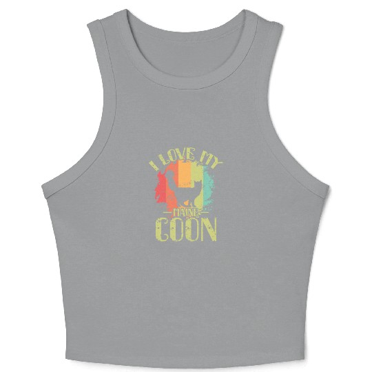 I Love my Maine Cat Pet Male Cat Crop Tank Top