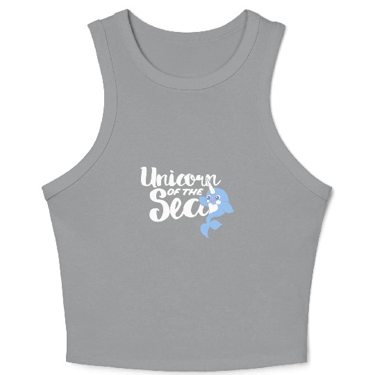 Unicorn of the sea narwhal humor Crop Tank Top