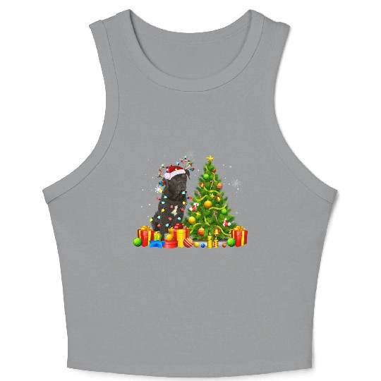 Cane Corso Christmas Dog Lover Xmas Santa Crop Tank Top