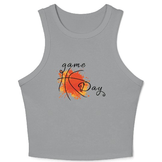 Game Day Basketball Lightning Bolt Crop Tank Top