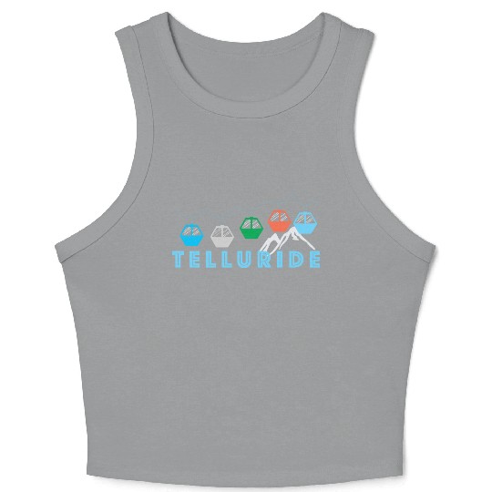 Colorado Ski Mountain Gondola Telluride Crop Tank Top