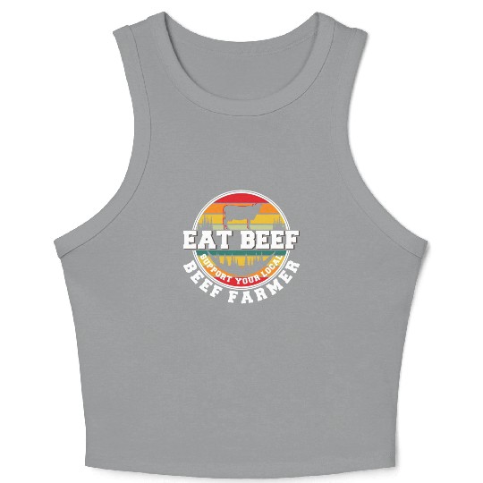 Cattle Farming Agriculture Beef Cow Lover Crop Tank Top