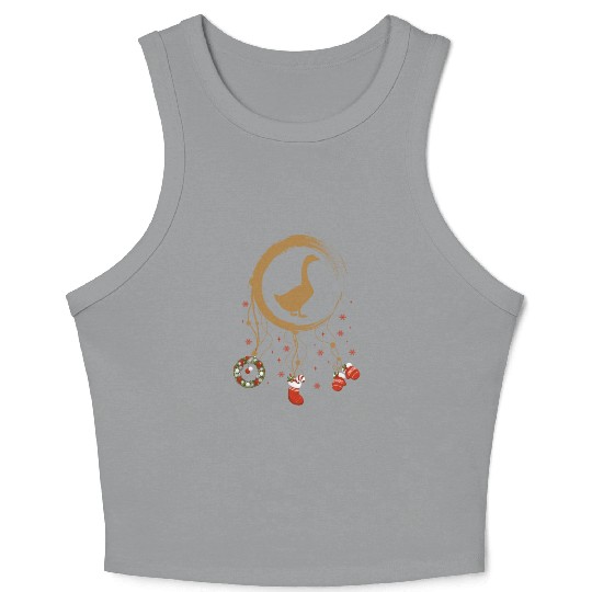 Winter dreamcatcher Christmas Goose Crop Tank Top