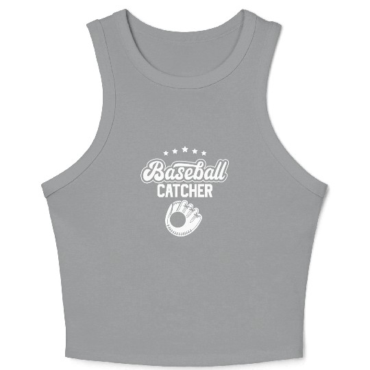 Baseball Catcher Sayings Player Hobby Crop Tank Top