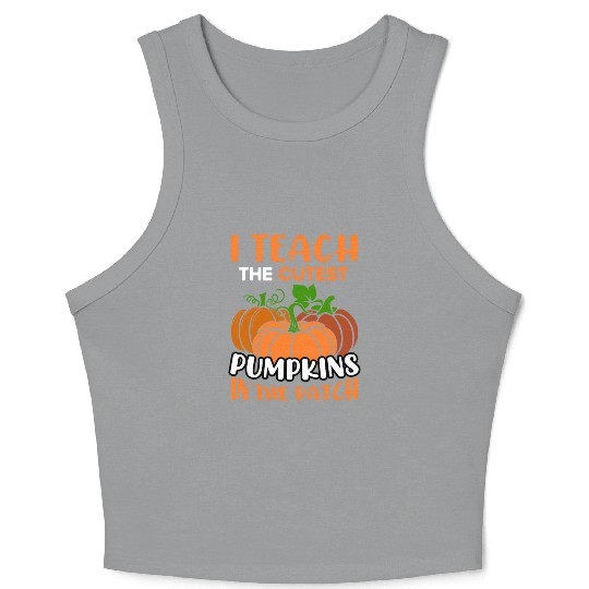 Teacher Halloween Pre-K Teacher Kindergarten Cutes Crop Tank Top