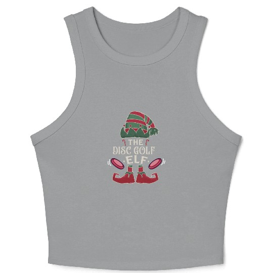 Chistmas Season The Disc Golf Elf Crop Tank Top
