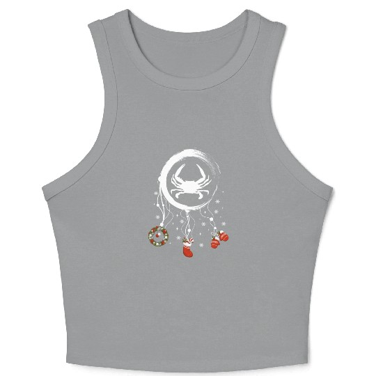 Winter dreamcatcher Christmas Crab Crop Tank Top