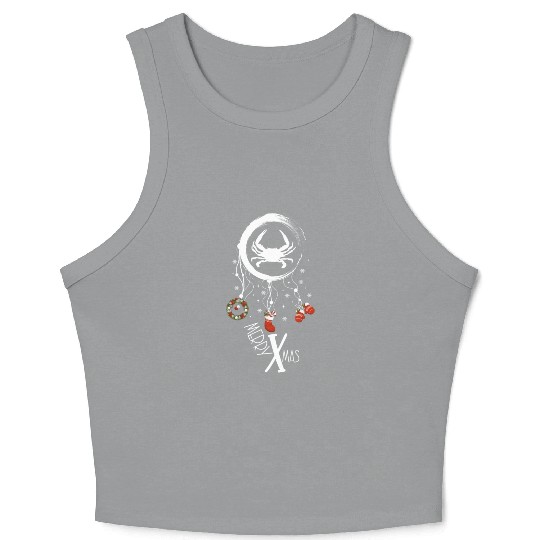 Winter dreamcatcher Christmas Crab Crop Tank Top