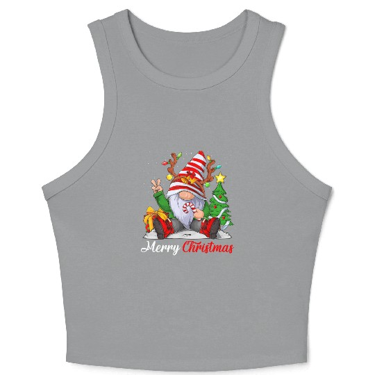Merry Christmas Gnomes Family Christmas Crop Tank Top