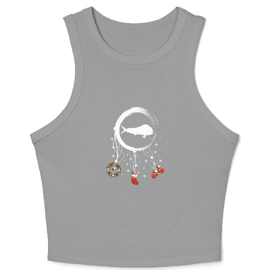 Winter dreamcatcher Christmas Dolphin Crop Tank Top