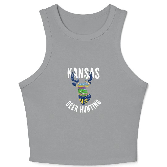 Kansas Deer Hunting Buck Stag Hunter Crop Tank Top