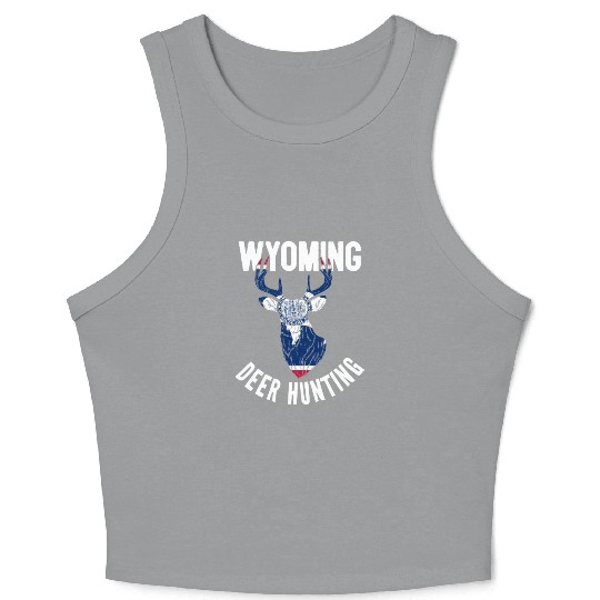 Wyoming Deer Hunting Buck Stag Hunter Crop Tank Top
