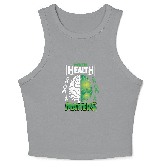 Mental Health Matters Spread Awareness Brain Crop Tank Top