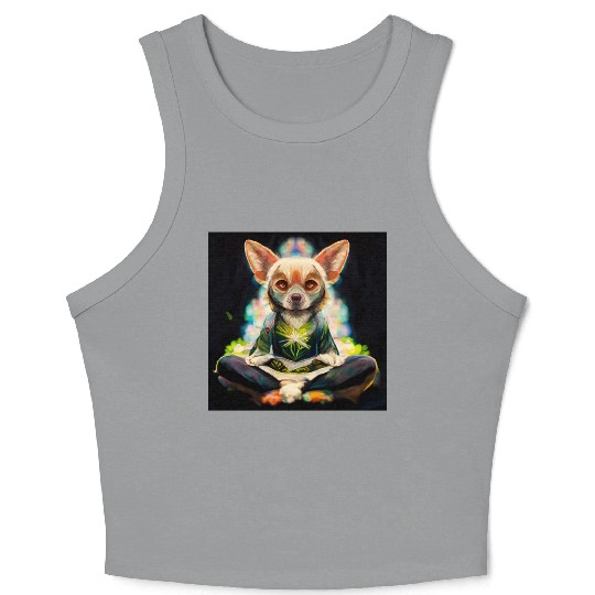 buddhist chihuahua Crop Tank Top