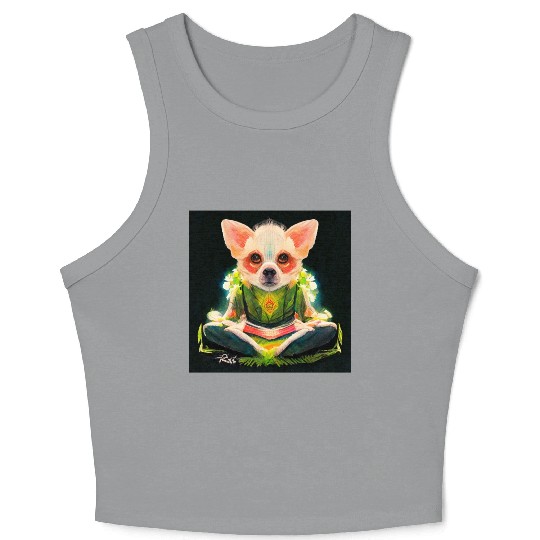 buddhist chihuahua Crop Tank Top